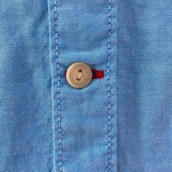 Daniel Cremieux Classics Blue Button Up Shirt Short Sleeve Cotton Chest Pocket - Picture 15 of 16